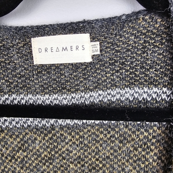 DREAMERS Boho Fringe Western Oversized Sweater Cardigan Gray Womens‎ Size S/M - Picture 12 of 14